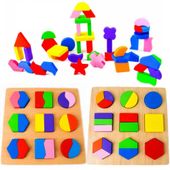 LT299 LANDTOYS 3 X DREWNIANE UKŁADANKI FIGURY MONTESSORI 48EL