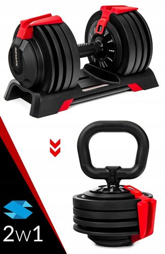 HANTEL regulowany KETTLEBELL 2w1 HANTLA 2KG-24KG zestaw 1x hantle SYSTEM na Arena.pl