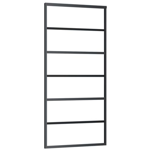 Drzwi przesuwne z osprzętem, szkło ESG i aluminium, 90x205 cm na Arena.pl