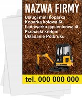 ulotki A6 reklamowe firmowe 1000 szt różne wzory USŁUGI MINI KOPARKĄ