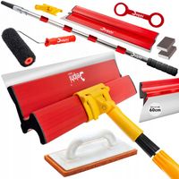 ZESTAW DO GŁADZI SZPACHLA 60cm WYMIENNE NIERDZEWNE OSTRZE 0.3mm KIJ