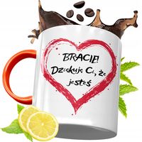 Kubek Pomarańczowy Dla Brata Braciszka Na Prezent Z Nadrukiem Ze Zdjęciem