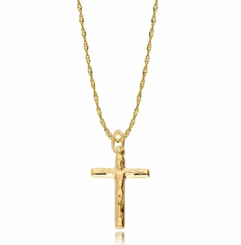 Złoty Łańcuszek z Krzyżykiem 585 CHRZEST Grawer na Arena.pl