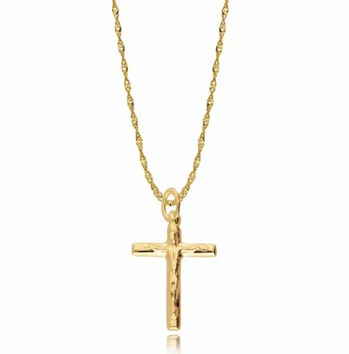 Złoty Łańcuszek z Krzyżykiem 585 CHRZEST Grawer zdjęcie 8