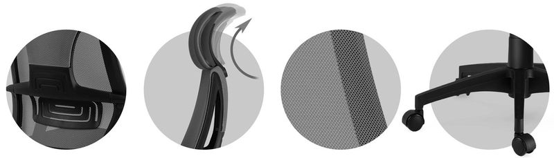 Fotel biurowy z mikrosiatką Praga - szary zdjęcie 11