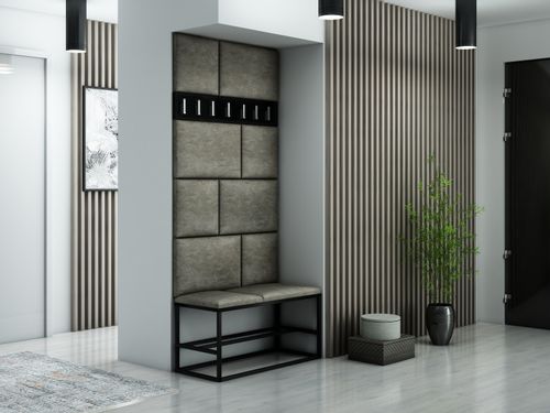 Panel ścienny tapicerowany Megan 37x50 cm szary na Arena.pl