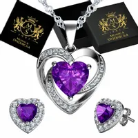 Mennica Świdnicka - Serca Srebrny Komplet Prezent Urodziny Srebro 925