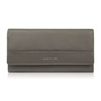 skórzany portfel damski duży z ochroną rfid szarobrązowy paolo peruzzi