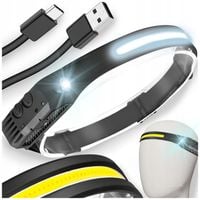 MOCNA LATARKA CZOŁOWA LED REFLEKTOR NA GŁOWĘ COB CZUJNIK RUCHU CZOŁÓWKA 10W