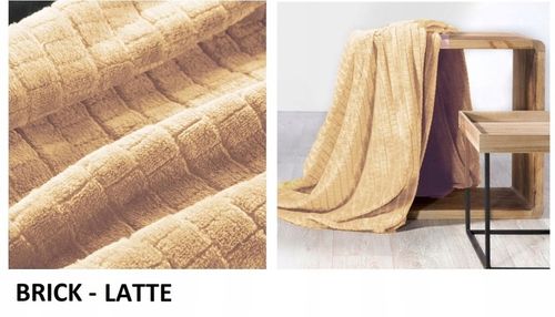 GRUBY CIEPŁY MIĘKKI KOC WYTŁACZANY 160x200cm PLED NARZUTA WZORY KOLORY na Arena.pl