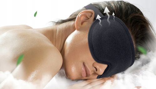 OPASKA NA OCZY DO SPANIA MASKA 3D REGULOWANA CZARNA + ZATYCZKI DO USZU na Arena.pl