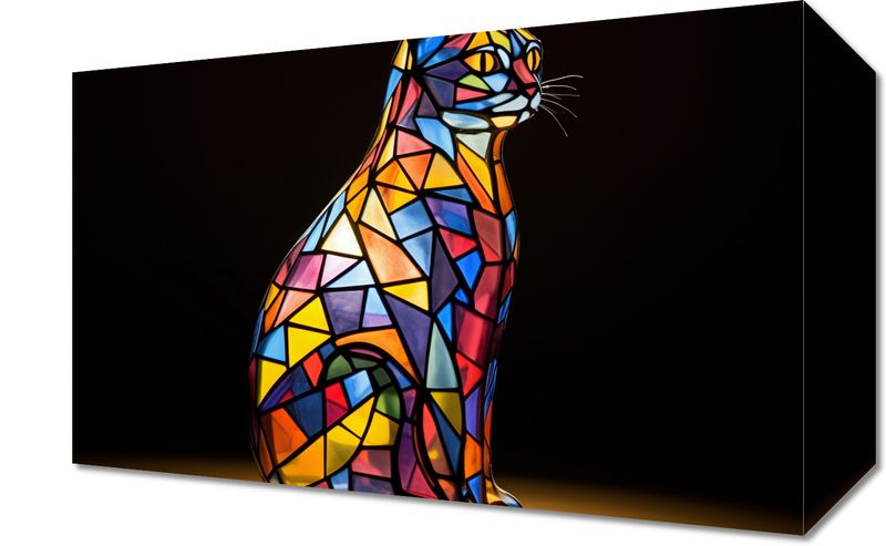 Obraz 30x20cm Koci Witraż zdjęcie 1