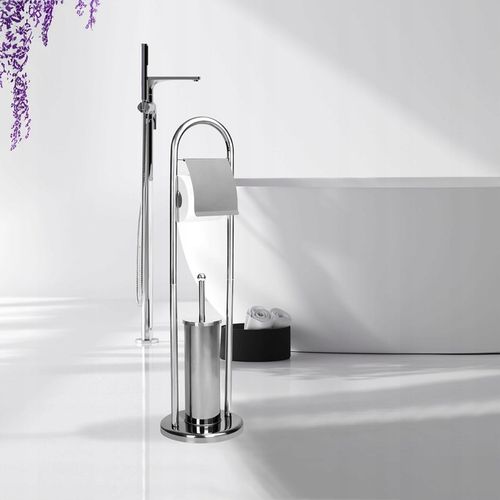 STOJAK UCHWYT NA PAPIER + SZCZOTKA DO WC ZESTAW STABILNY WYTRZYMAŁY MODNY na Arena.pl