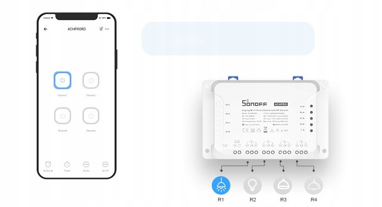 Sonoff 4CH R3 PRO WiFi 4 kanały eWelink smart DIN zdjęcie 9