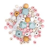 DREWNIANE KORALIKI KOLOROWE PASTEL 80 SZTUK GRKO-101 DP CRAFT