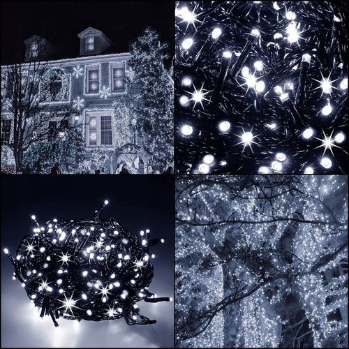 LAMPKI CHOINKOWE ŚWIATEŁKA 200 LED BIAŁY ZIMNY ZEWNĘTRZNE WEWNĘTRZNE FLASH na Arena.pl