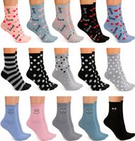 15x Bezuciskowe bawełniane skarpetki damskie nieuciskowe wygodne kolory