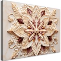 Obraz - AI kwiat beżowy 90x60