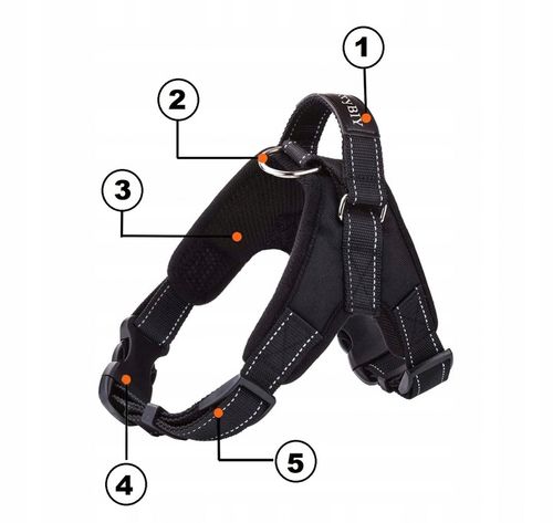 Szelki dla psa + Smycz BEZUCISKOWE czarne rozm XL Labrador Golden Owczarek na Arena.pl