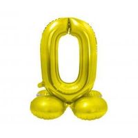 balon foliowy cyfra stojąca 0 złota 72 cm