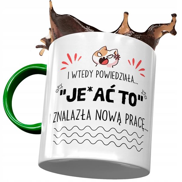 Kubek Zielony Na Pożegnanie Z Pracy Na Prezent Z Nadrukiem Ze Zdjęciem zdjęcie 1