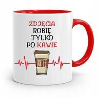 Kubek Czerwony Fotografa Zdjęcia Robię Po Kawie Z Nadrukiem Ze Zdjęciem