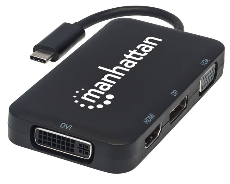 Adapter Manhattan AV USB-C na HDMI/DP/DVI/VGA 4K60Hz 152600 zdjęcie 1
