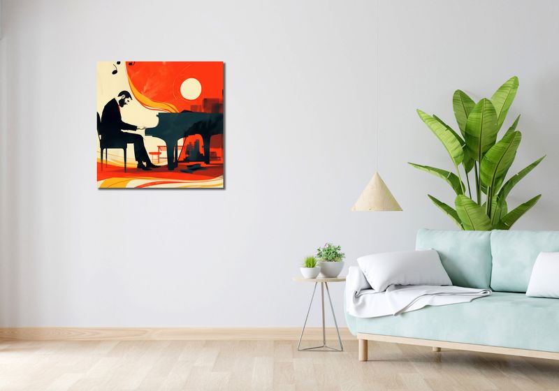 Obraz 70x70cm Pianista zdjęcie 2