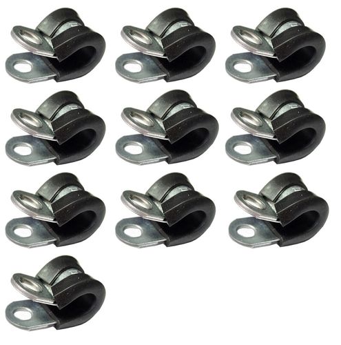 10x OP-08 Zawieszka do przewodów uchwyt obejma opaska: 15mm stal + guma na Arena.pl