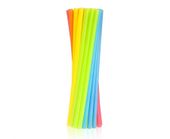 Słomki plastikowe wielokrotnego użytku kolorowe, 200 szt.