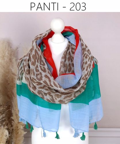 PAREO CHUSTA PLAŻOWA FRĘDZLE narzutka tunika SZAL W PANTERKĘ - modne KOLORY na Arena.pl