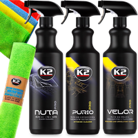 K2 PURIO VELOR NUTA PRO 1L CZYSZCZENIE PIELĘGNACJA TAPICERKI WNĘTRZA SZYB