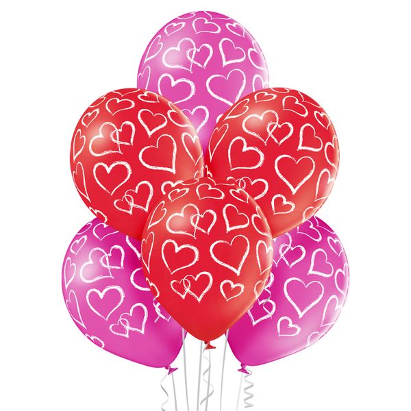 balony serca  6szt. |  BN06-280 zdjęcie 1