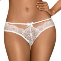 penthouse adore me majtki białe l/xl koronkowe kokardki