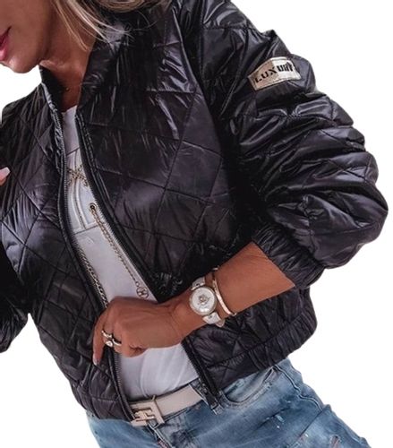 Kurtka pikowana przejściówka czarna na Arena.pl