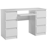 Biurko Komputerowe Młodzieżowe Dla Dziecka Szuflady Białe Mat