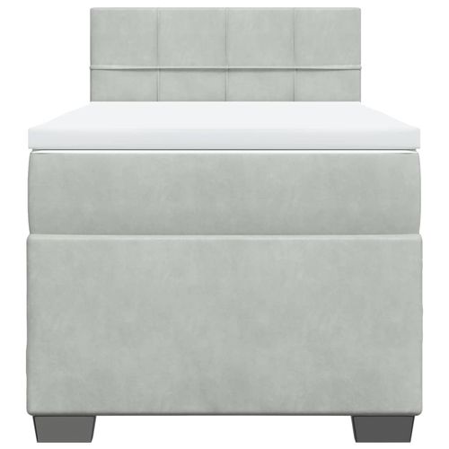 Łóżko kontynentalne z materacem, jasnoszare, aksamit, 80x200 cm na Arena.pl