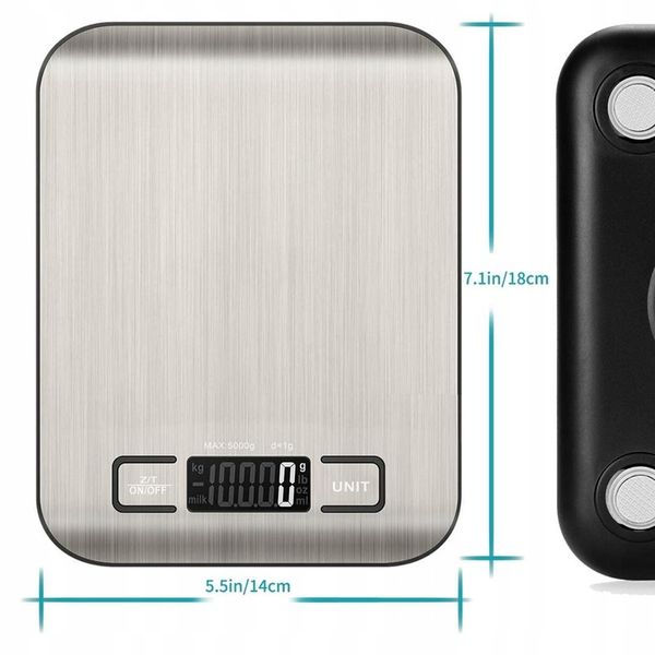 WAGA KUCHENNA ELEKTRONICZNA LCD DO 10KG OD 1G SREBRNA DOMOWA DOKŁADNA zdjęcie 2