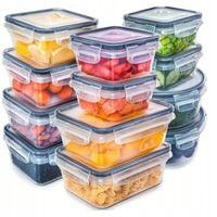 ŚNIADANIÓWKA PUDEŁKA NA ŻYWNOŚĆ POJEMNIKI 12 szt Z POKRYWKAMI SZCZELNE