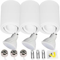 3x SPOT OPRAWA NATYNKOWA TUBA HALOGENOWA GU10 10W ciepła żarówka LED
