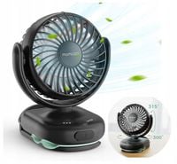 Wentylator Wiatrak Biurkowy Przenośny Cichy Mocny 4 Tryby Na Klips Do Wózka
