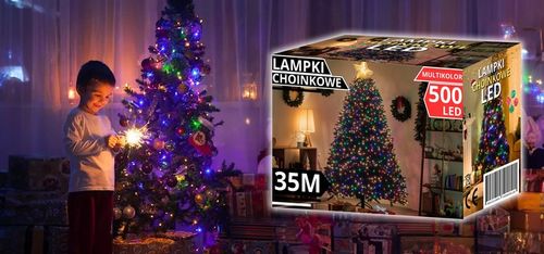 LAMPKI CHOINKOWE 500 LED MULTI KOLOR 35M PROGRAMATOR ŚWIATEŁKA ŁAŃCUCH na Arena.pl