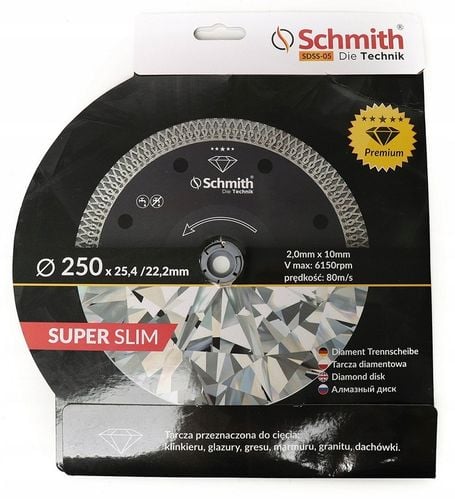 TARCZA DIAMENTOWA 250MM 25,4 GRESU PŁYTEK SCHMITH na Arena.pl