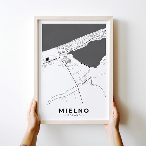 Plakat plan miasta mapa Mielno 50x70 cm na Arena.pl