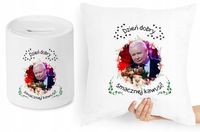Jarosław Kaczyński Zestaw Poduszka + Skarbonka Z Nadrukiem Ze Zdjęciem