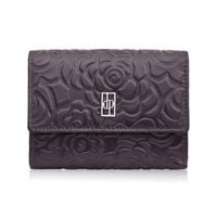 portfel damski skórzany burgundowy w orientacji poziomej rfid