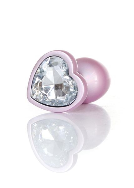 Plug-Jewellery Pearl Pink Heart Plug- Clear S zdjęcie 3