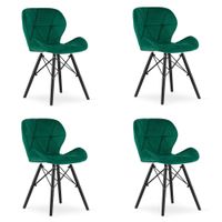 Krzesło welurowe zielone LAGO velvet do jadalni kuchni eleganckie x4