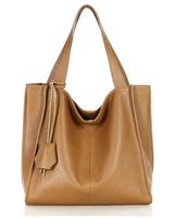 Modna torebka damska skórzany shopper bag - MARCO MAZZINI Portofino Max camel