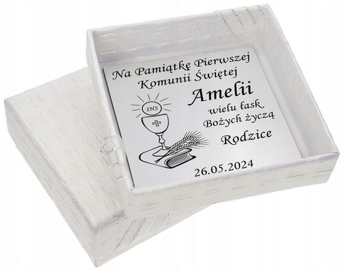 Łańcuszek Srebrny MEDALIK Komunijny Matka Boska do Komunii na Chrzest na Arena.pl